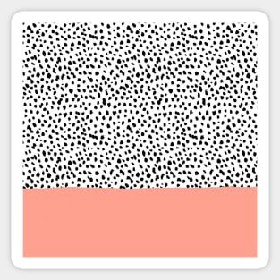 abstract pink, black & white animal speckle print Sticker